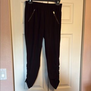 Athleta Black Cropped  joggers with Zipper Accents Size 4